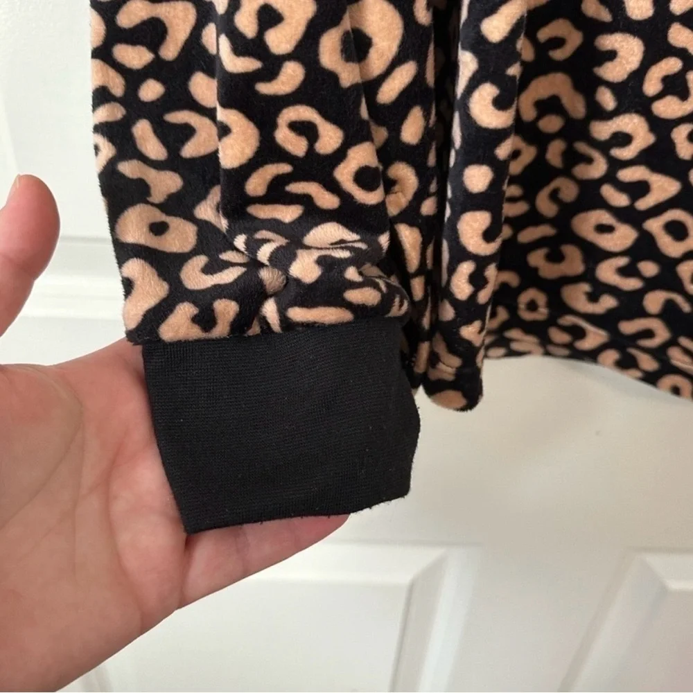 Kate Spade Leopard Velour Long Sleeve Top Size L